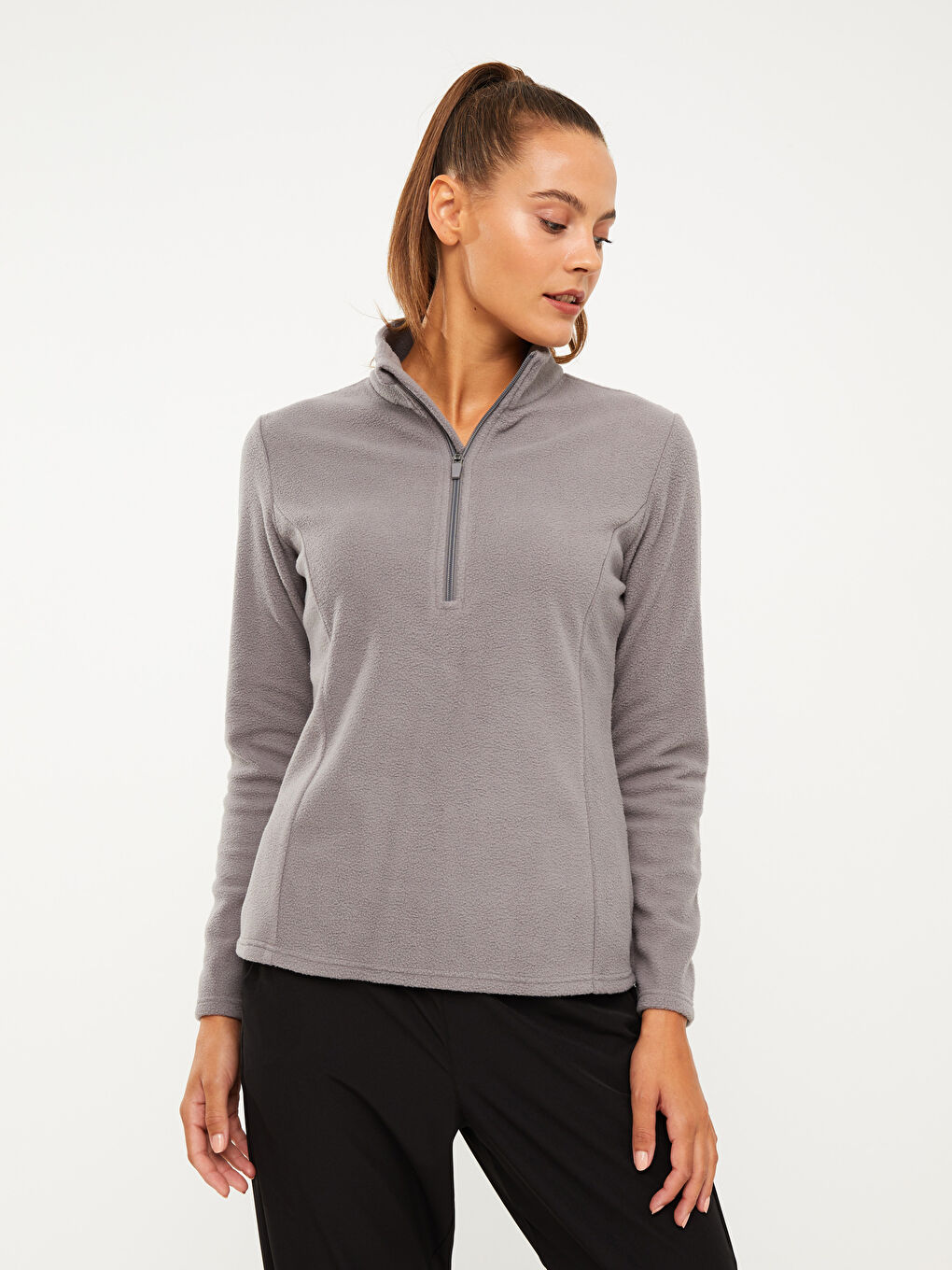 LCW OUTDOOR Dik Yaka Düz Uzun Kollu Kadın Sweatshirt -W23895Z8-UXA