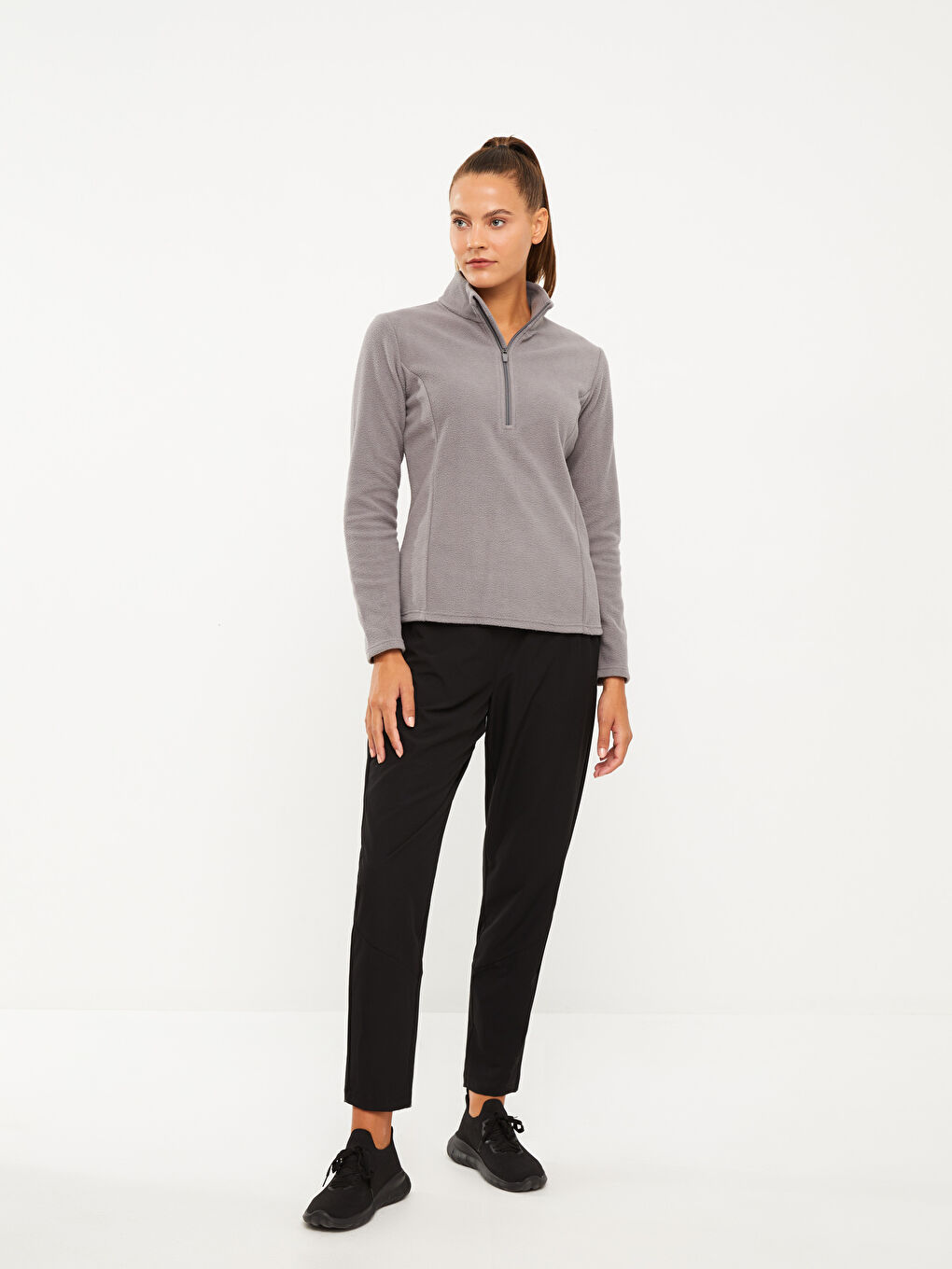 LCW OUTDOOR Dik Yaka Düz Uzun Kollu Kadın Sweatshirt -W23895Z8-UXA