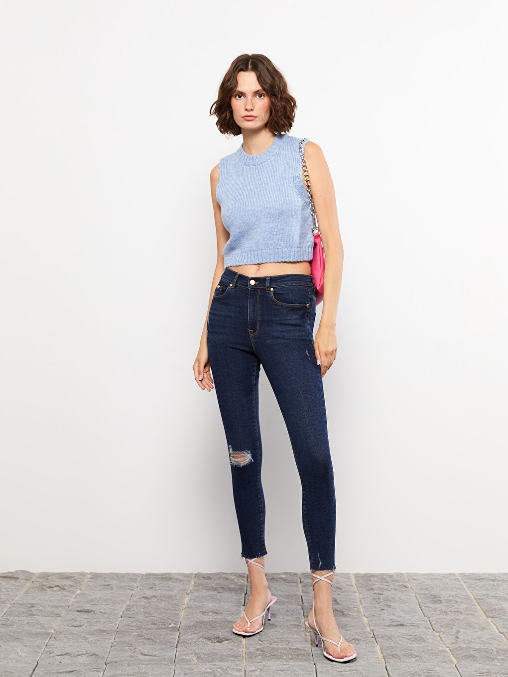 LCW Jeans Дънки с висока талия Юпитер супер скини фит за жени -W23903Z8-309