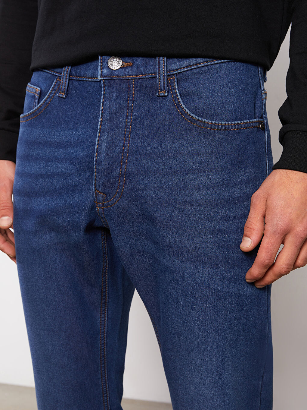 LCW Jeans Indigo 779 Regular Fit İçi Polarlı Kışlık Erkek Jean Pantolon - 4