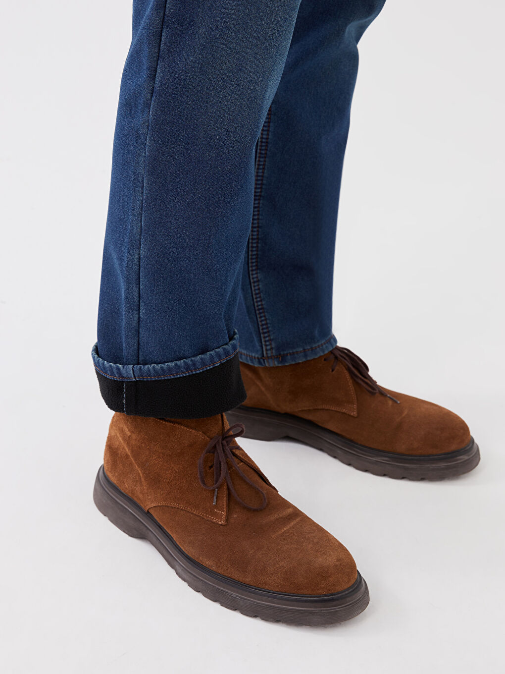 Yeşil 779 Regular Fit İçi Polarlı Kışlık Erkek Jean Pantolon-3