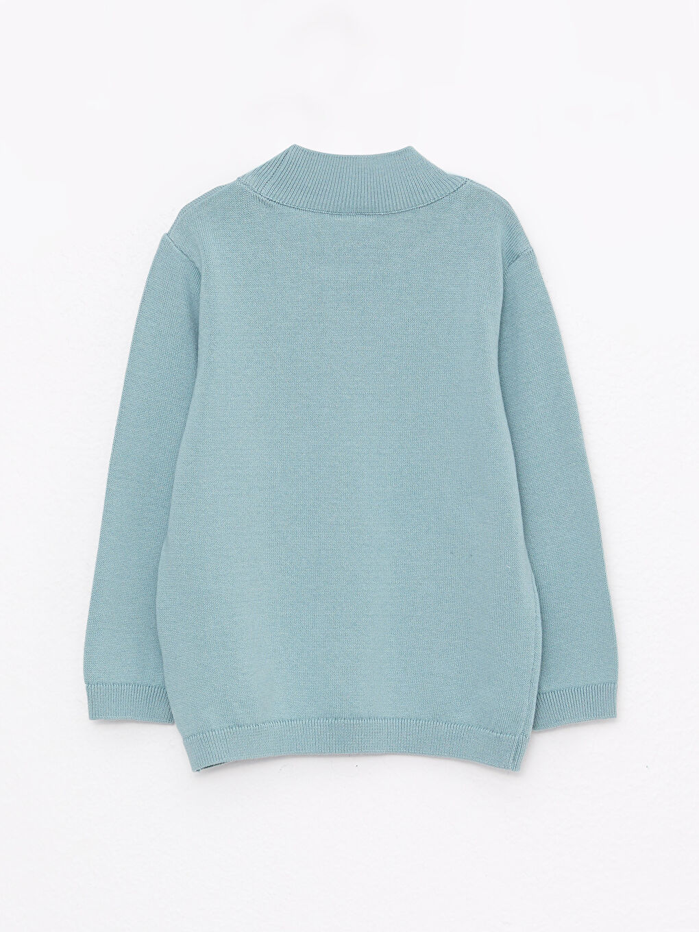 Yeşil Yarım Balıkçı Yaka Basic Uzun Kollu Erkek Bebek Triko Kazak-1