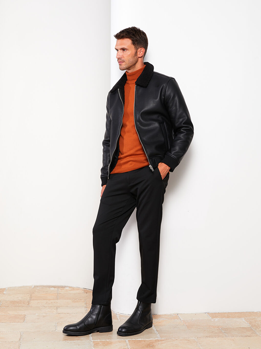 Текстурированные мужские брюки Slim Fit