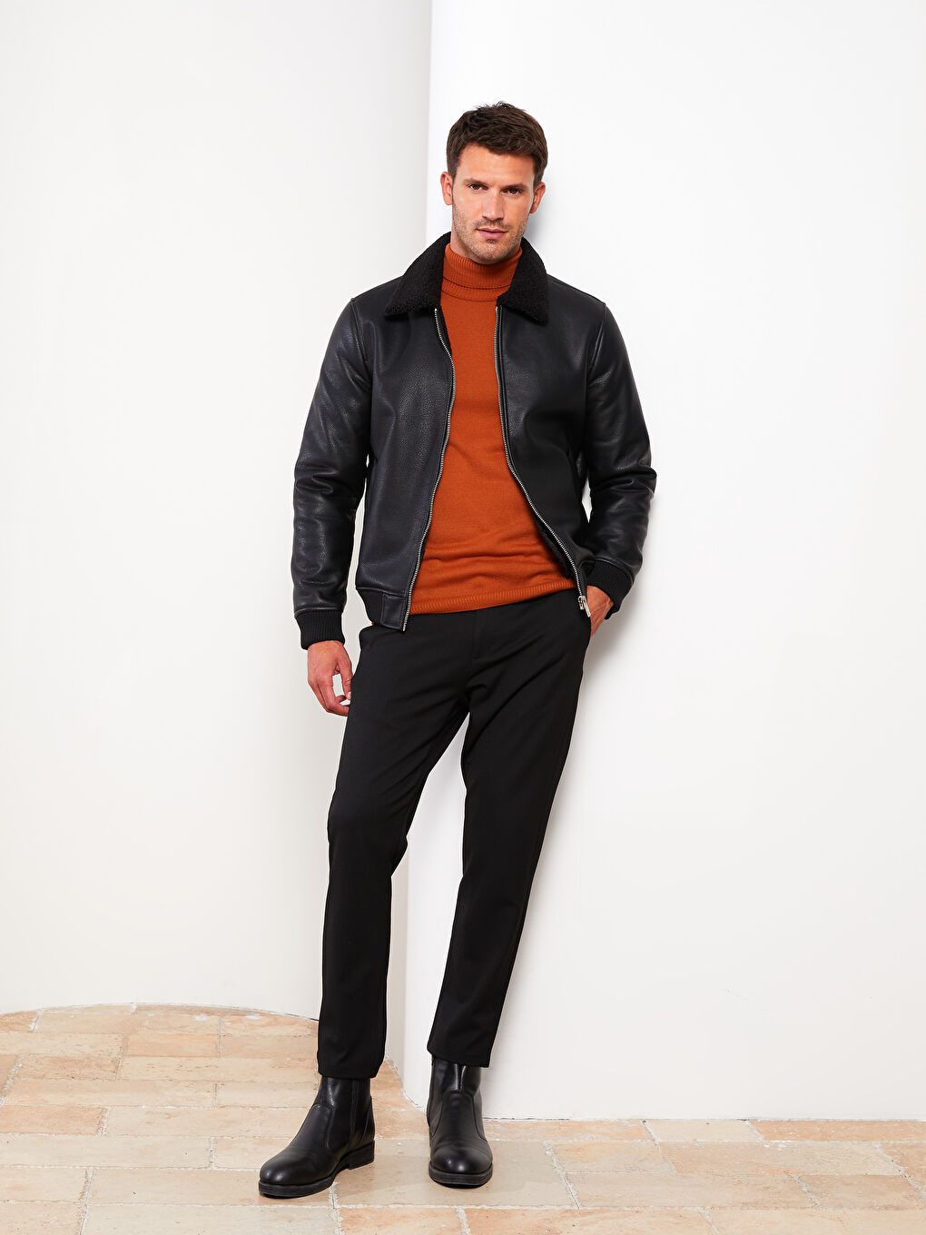 Текстурированные мужские брюки Slim Fit-1