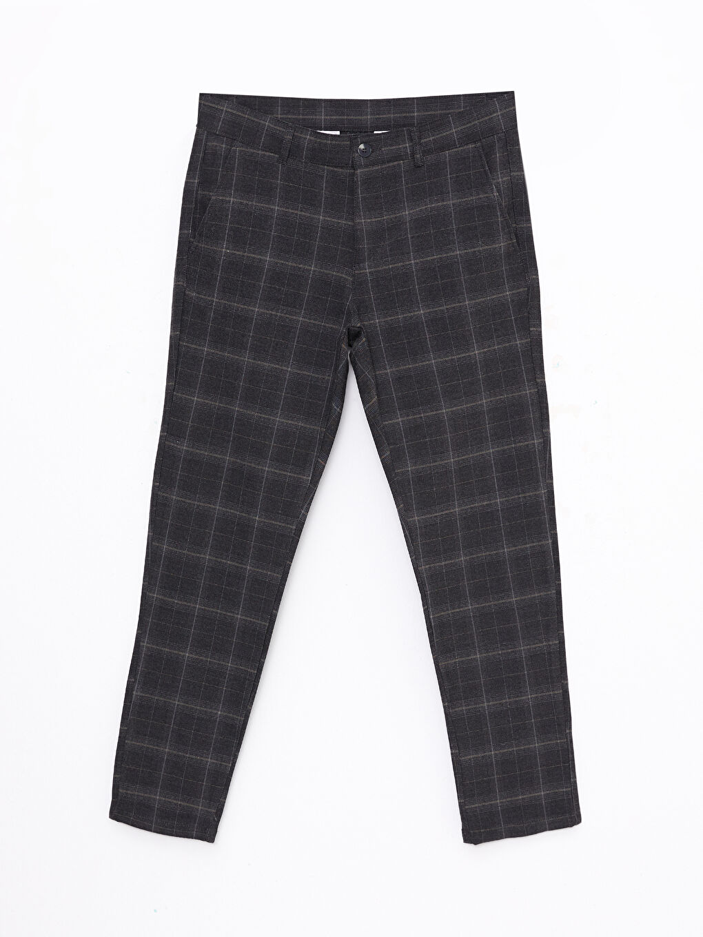 LCW Vision Gri Slim Fit Ekose Erkek Pantolon - 5