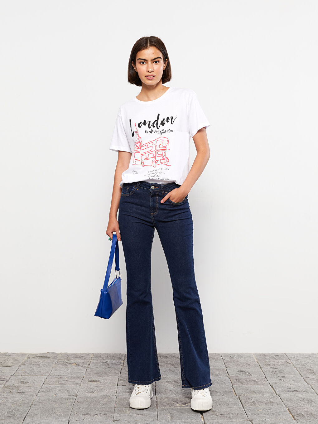 Джинсы с высокой посадкой Марс клёш для женщин