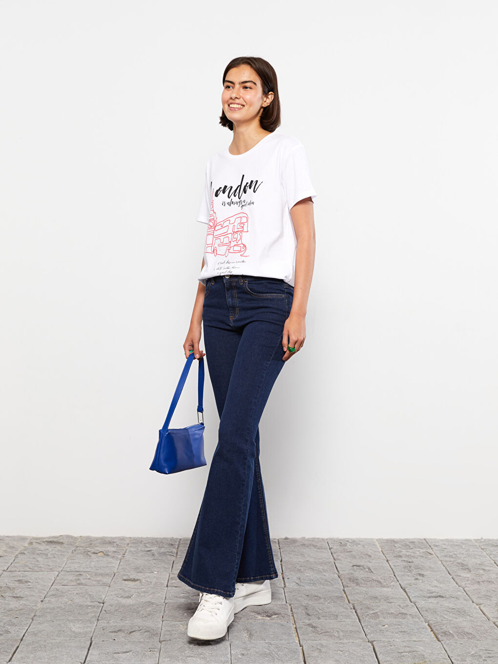 Джинсы с высокой посадкой Марс клёш для женщин-1