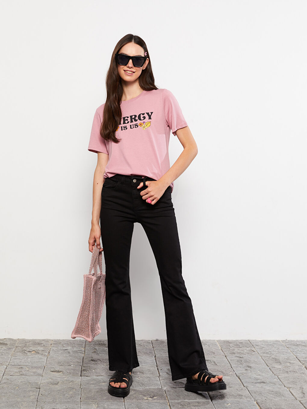 LCW Jeans جینزی كه‌مه‌ر بەرز مەریخ فڵێر بۆ ژنان -W23967Z8-327