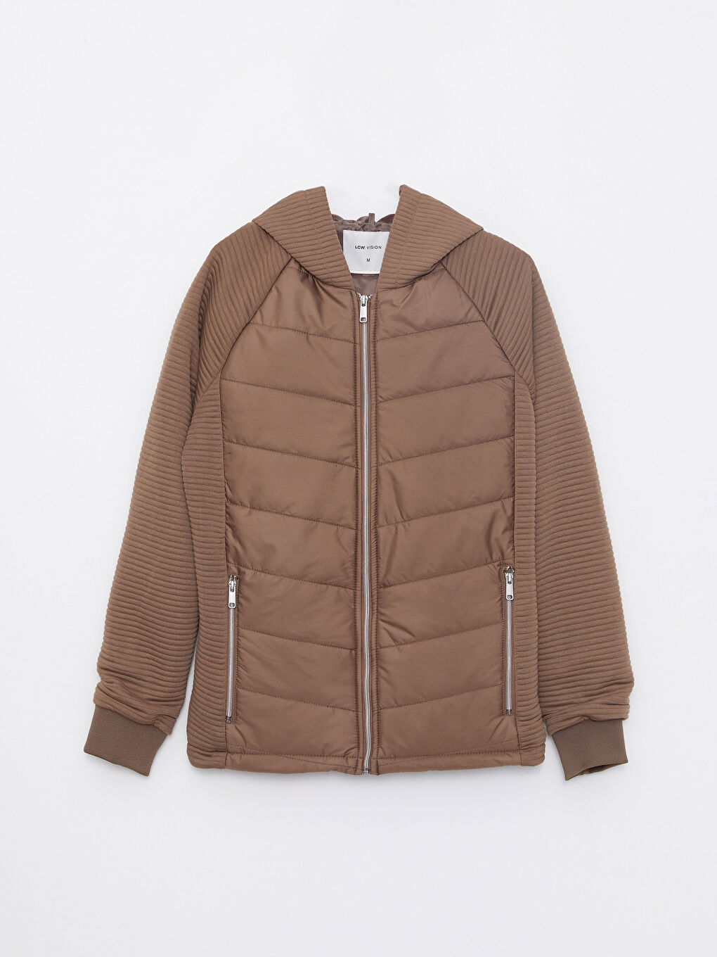 Bej Slim Fit Kapüşonlu Erkek Mont-5