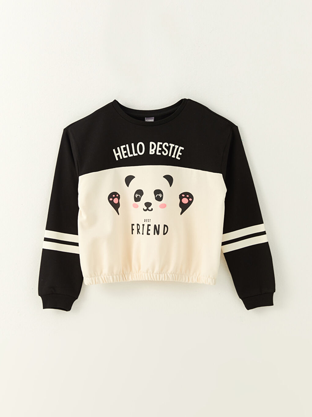 فيزون وسويتشيرت بناتي مطبوع بأكمام طويلة وقبة دائرية-1