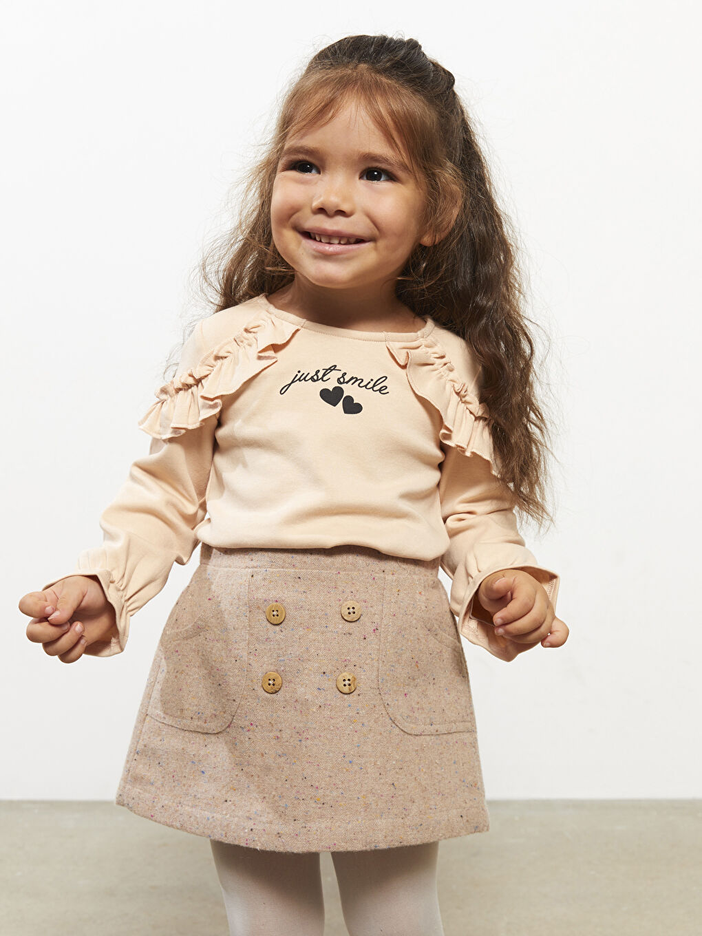 Tricou pentru Bebeluși Fete cu Mânecă Lungă și Guler Rotund Imprimat