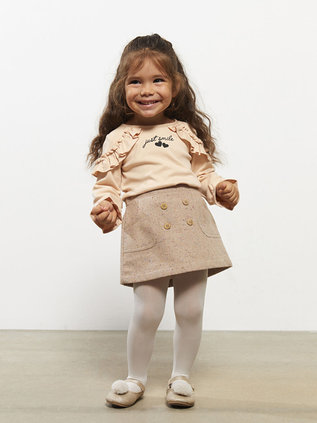 Tricou pentru Bebeluși Fete cu Mânecă Lungă și Guler Rotund Imprimat-1