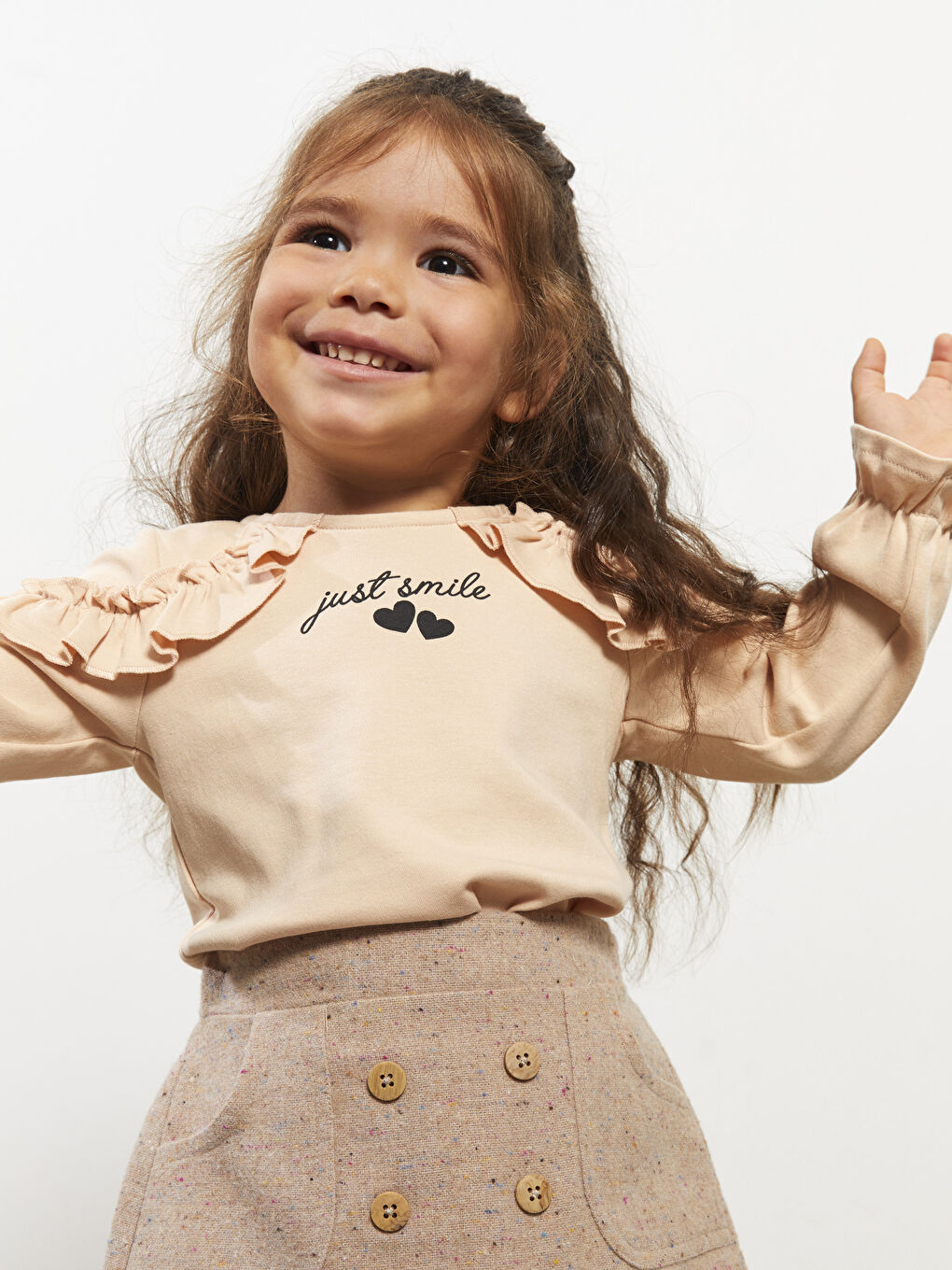 Tricou pentru Bebeluși Fete cu Mânecă Lungă și Guler Rotund Imprimat-2