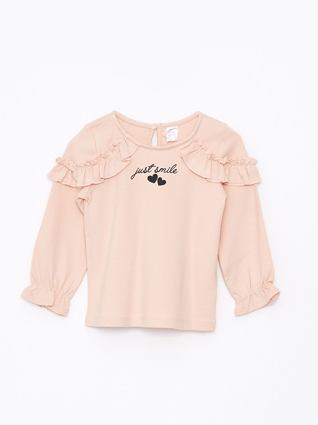 Tricou pentru Bebeluși Fete cu Mânecă Lungă și Guler Rotund Imprimat-3