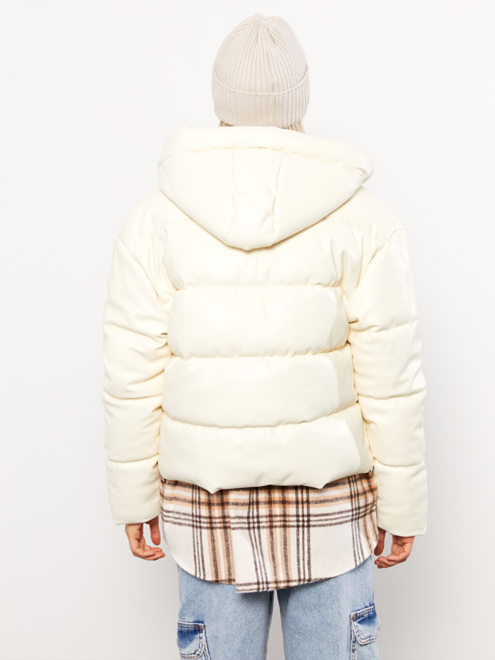 XSIDE Manteau Bouffant Uni à Capuche pour Femmes -W24057Z8-RFC