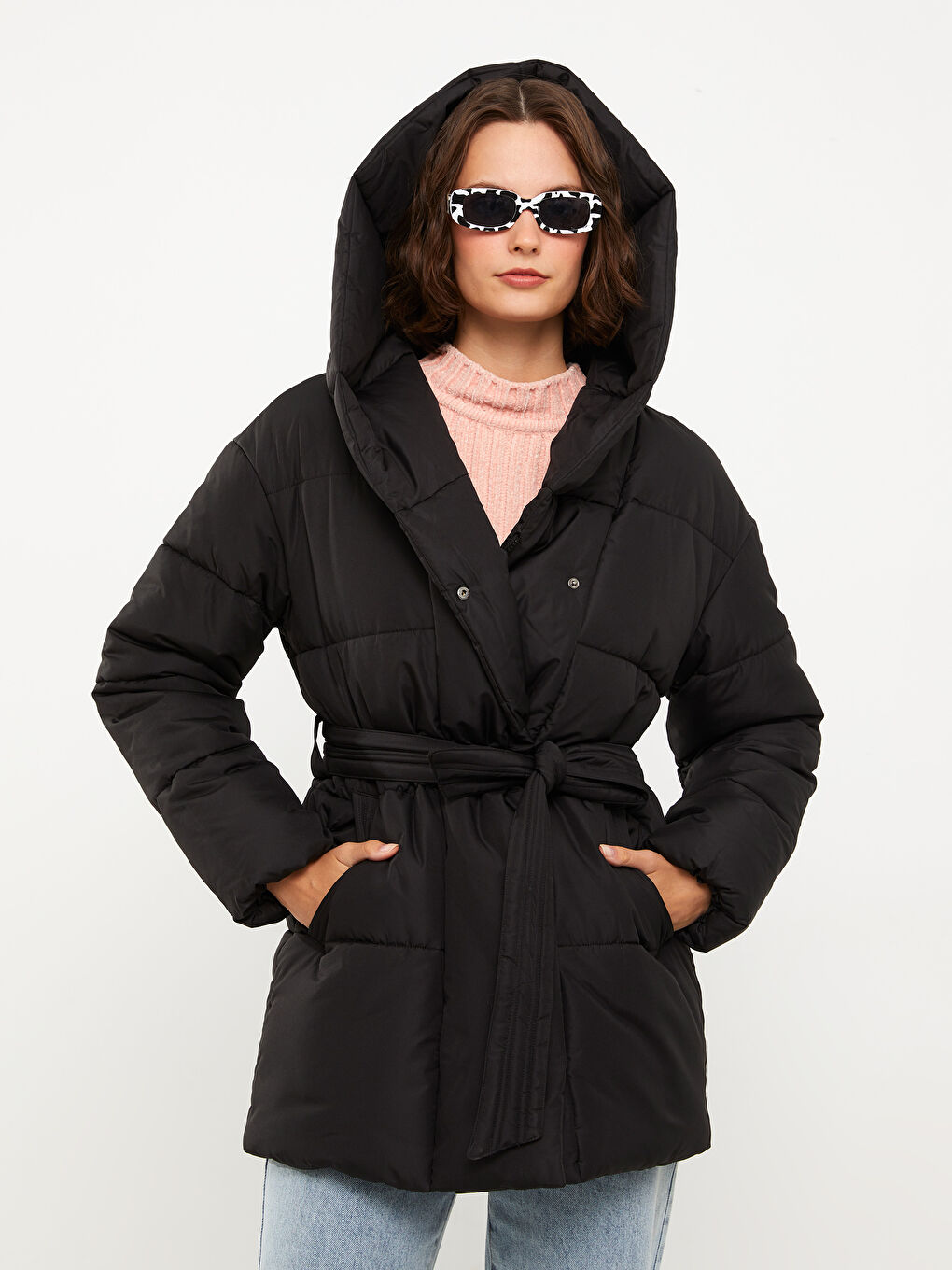 Women's Hooded Plain Puffer Coat