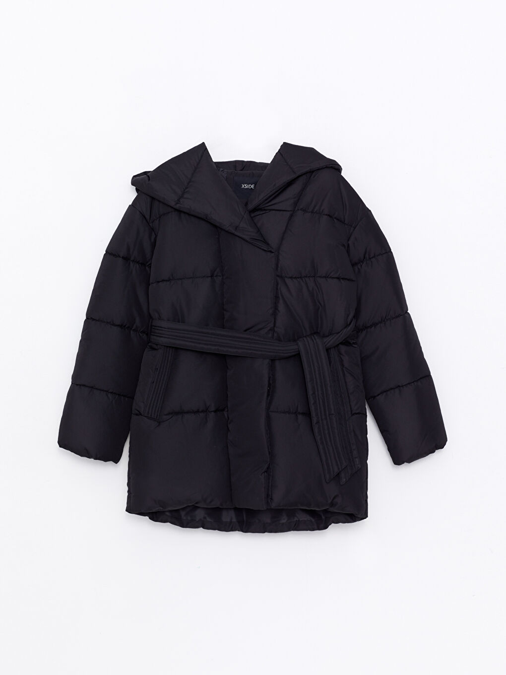 Women's Hooded Plain Puffer Coat-6
