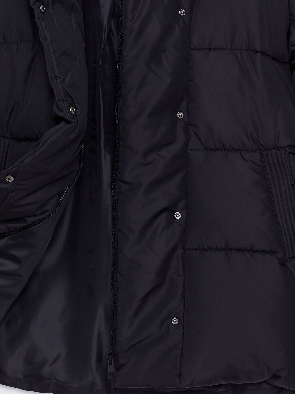 Women's Hooded Plain Puffer Coat-8