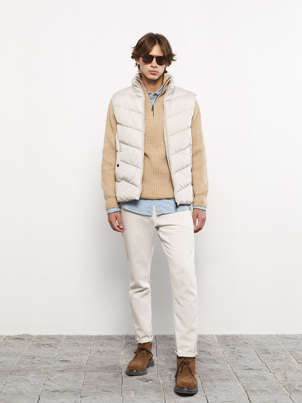 Standard Fit Funnel Neck Men's Waistcoat