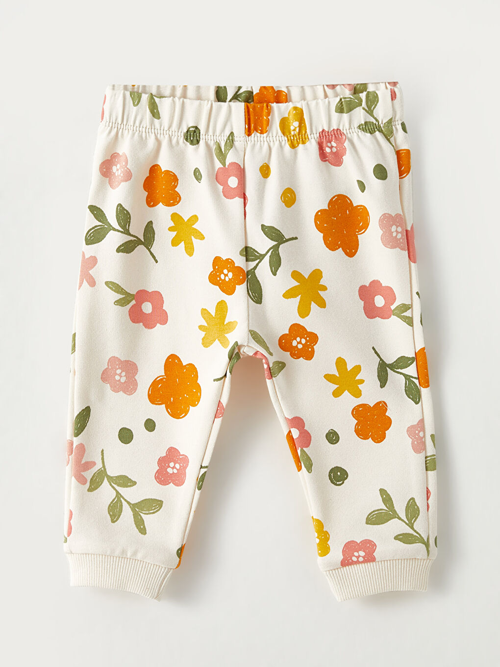 Rundhalsausschnitt Langarm Bedrucktes Baumwolle Baby Mädchen Sweatshirt und Hose 2er-Pack Set-3