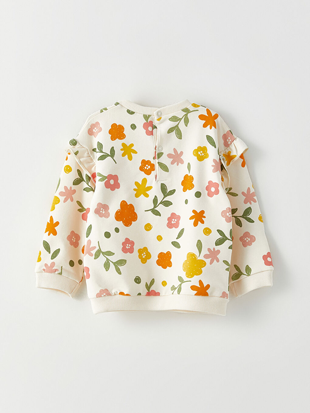 Rundhalsausschnitt Langarm Bedrucktes Baumwolle Baby Mädchen Sweatshirt und Hose 2er-Pack Set-2