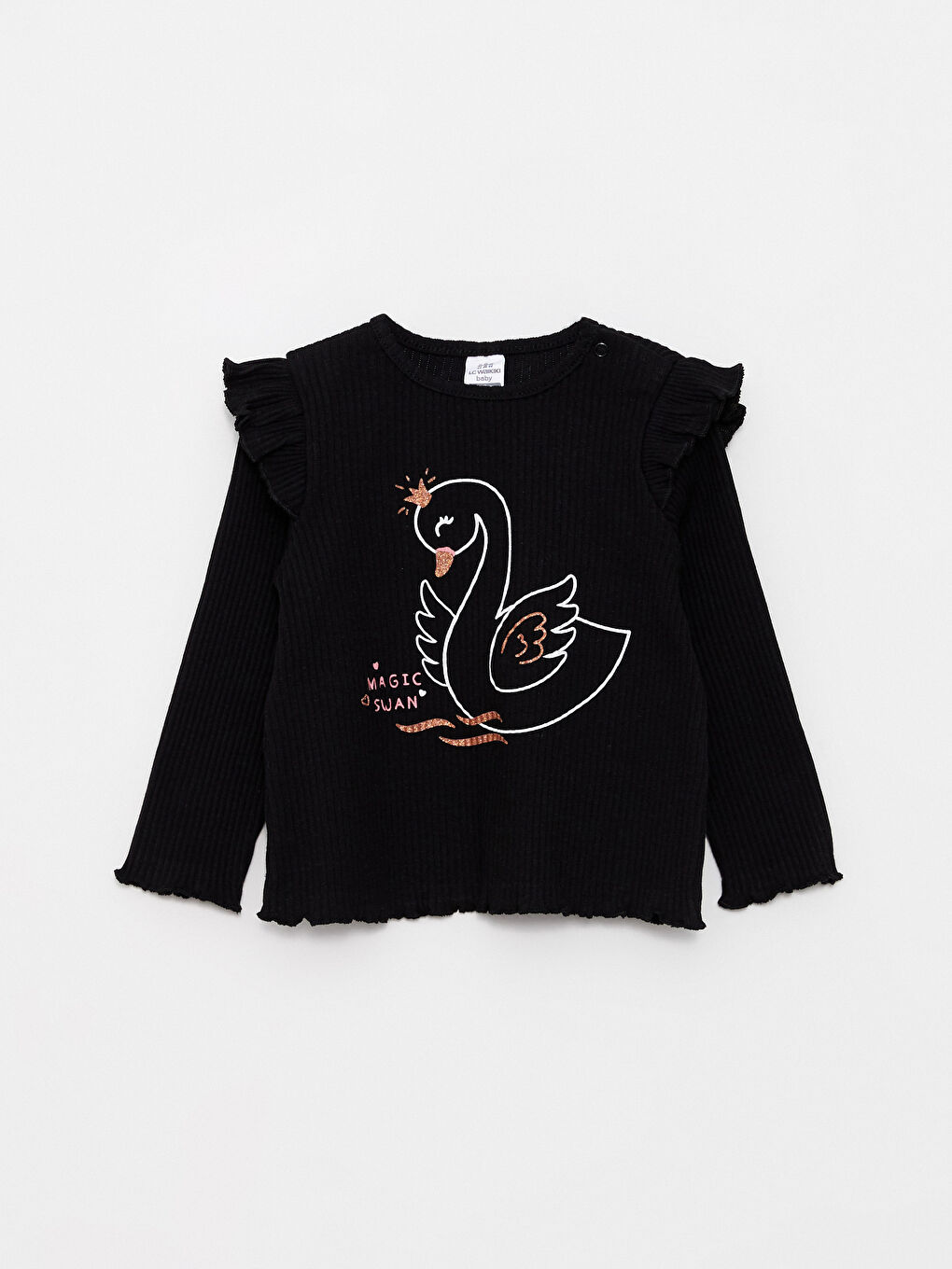 Crew Neck Long Sleeve Printed Cotton Baby Girl Sweatshirt 2-Pack-1