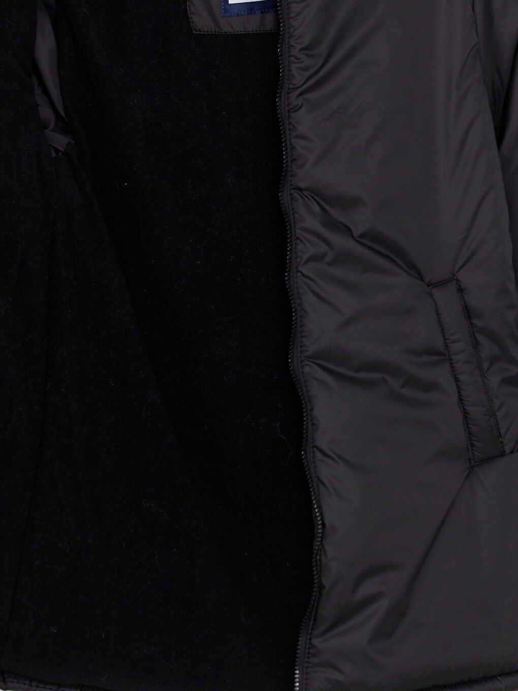 Siyah Kapüşonlu Basic Erkek Çocuk Mont-2