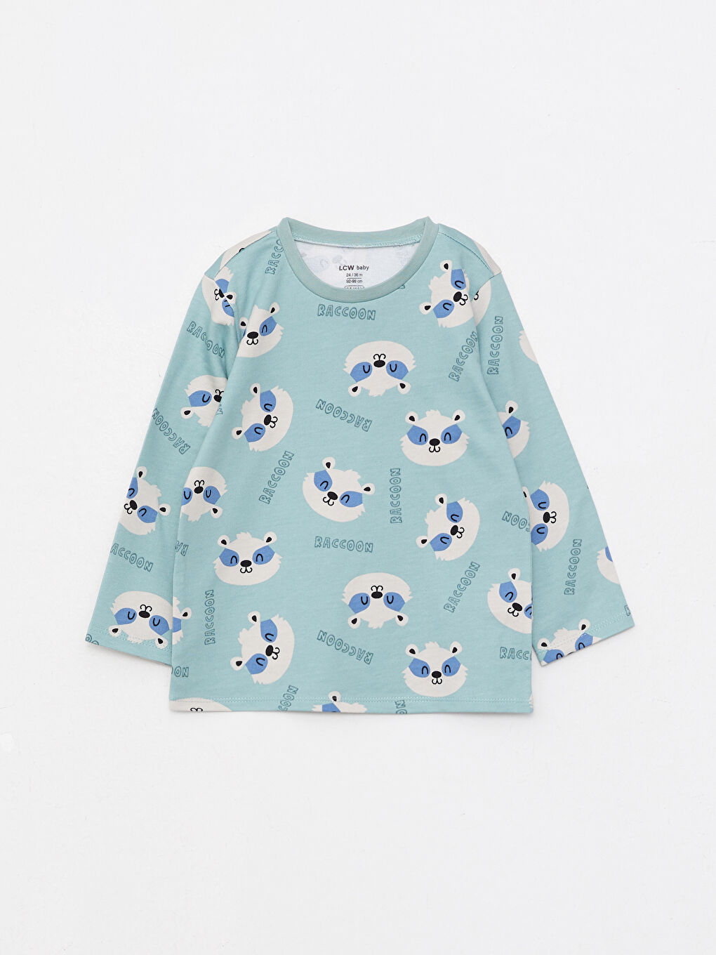 Yeşil Bisiklet Yaka Uzun Kollu Baskılı Erkek Bebek Pijama Takım-1