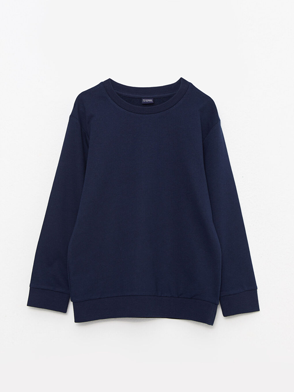 LCW Kids Lacivert Bisiklet Yaka Basic Uzun Kollu Erkek Çocuk Sweatshirt