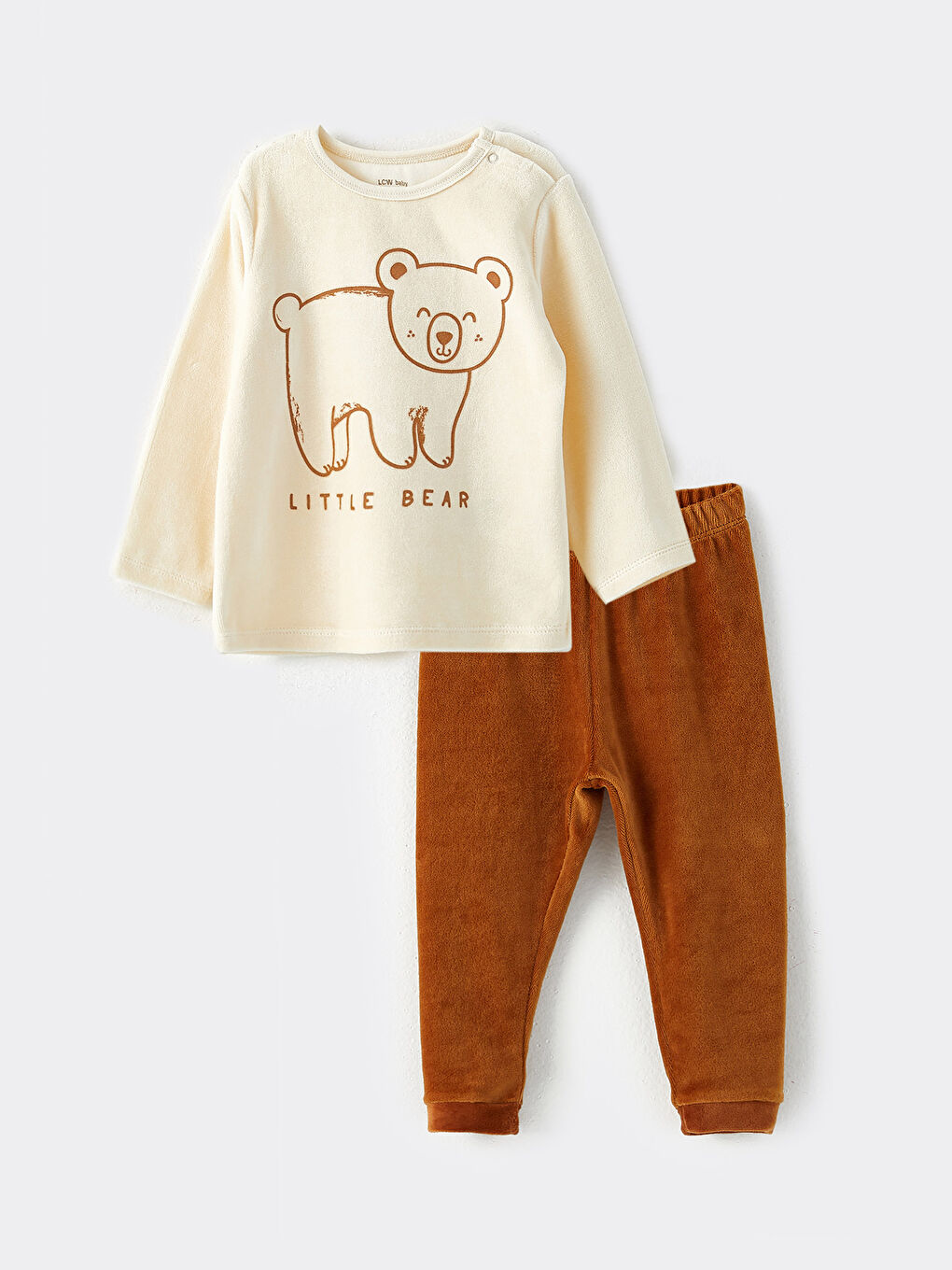 LCW baby Crew Neck Long Sleeve Printed Baby Boy Pajama Set -W24118Z1-KXP