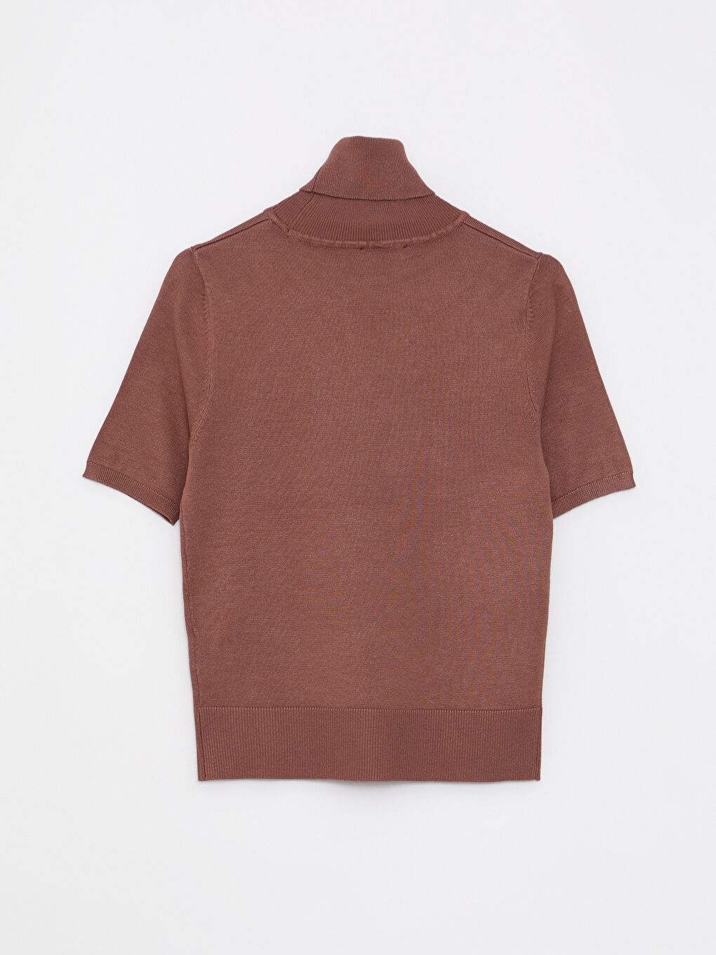 Turtleneck Regular Short Sleeve Women's Tricot Sweater-5