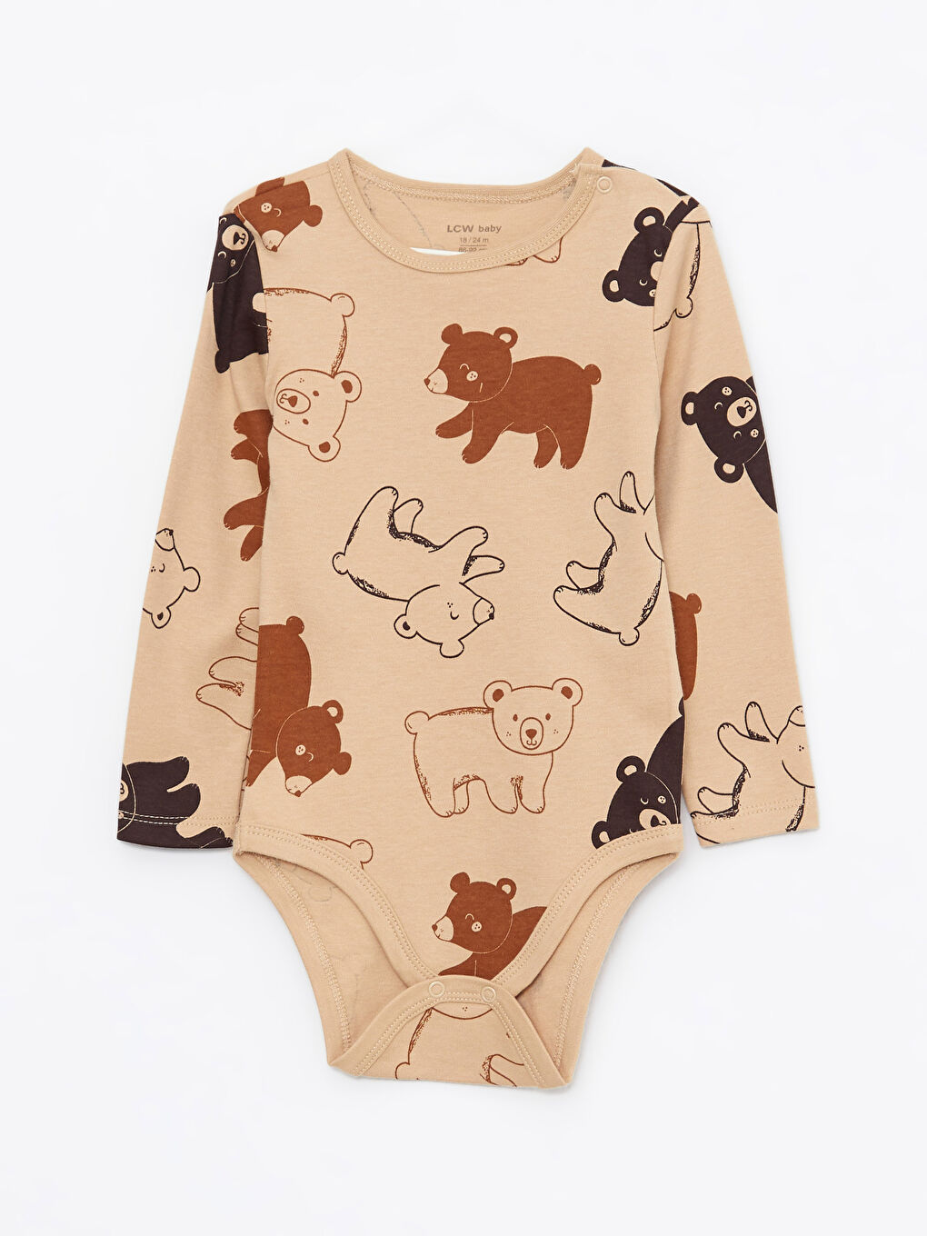 Body cu Guler Rotund și Mânecă Lungă Imprimat pentru Bebeluși Băieți cu Capse-1