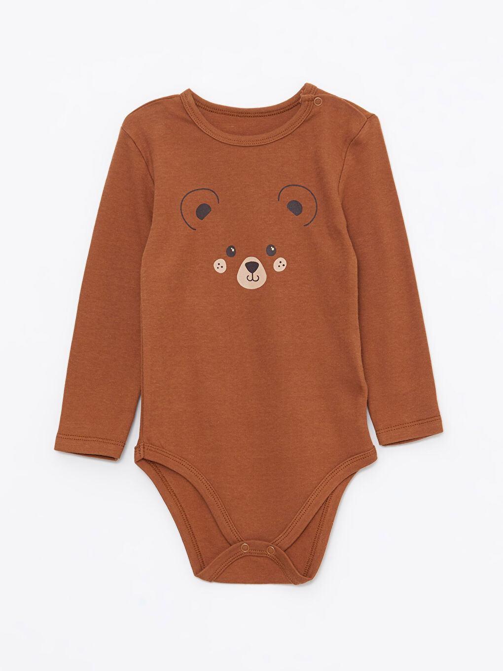 Body cu Guler Rotund și Mânecă Lungă Imprimat pentru Bebeluși Băieți cu Capse-2