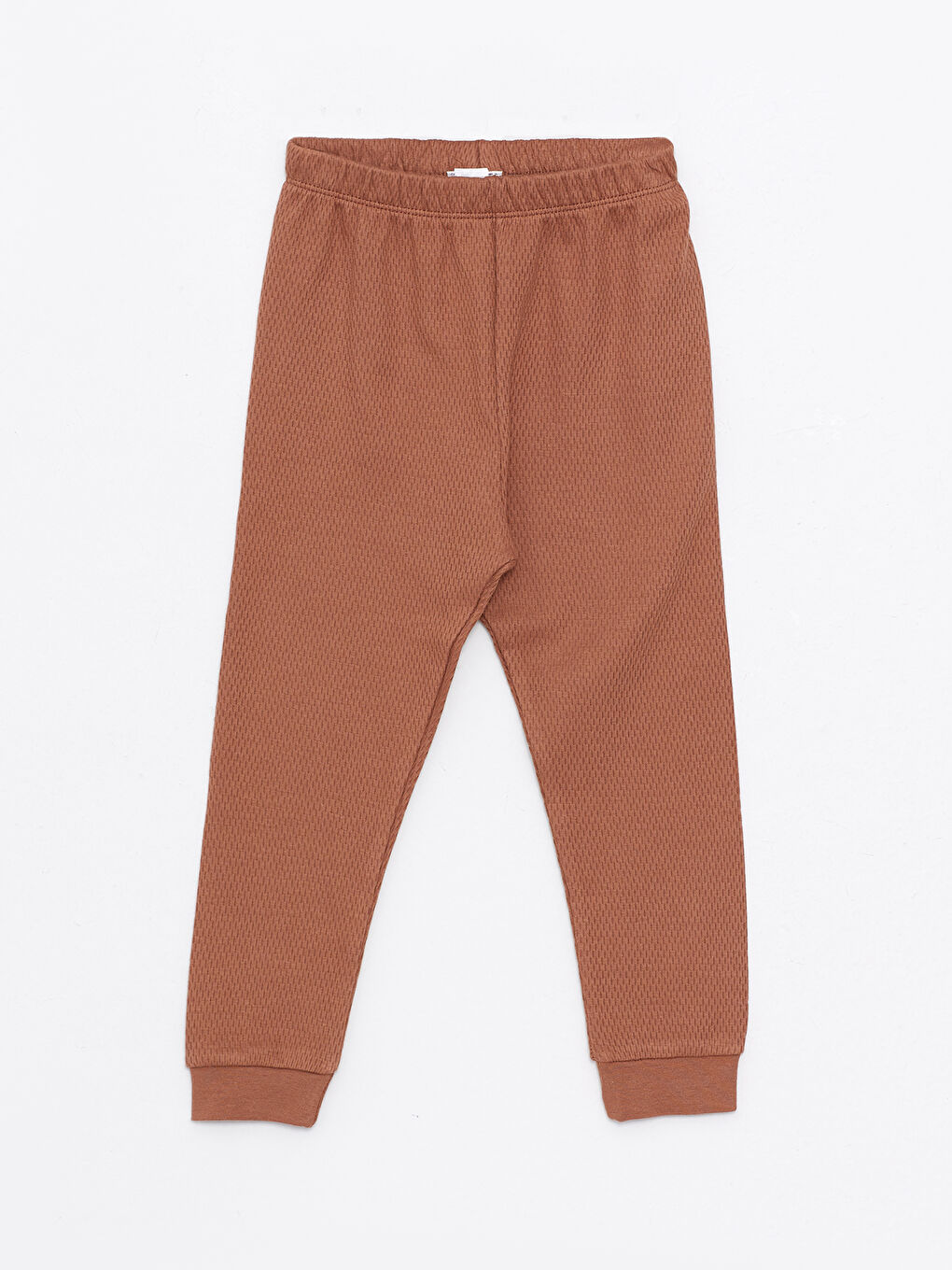 Kahverengi Bisiklet Yaka Uzun Kol Basic Erkek Bebek Pijama Takımı-2