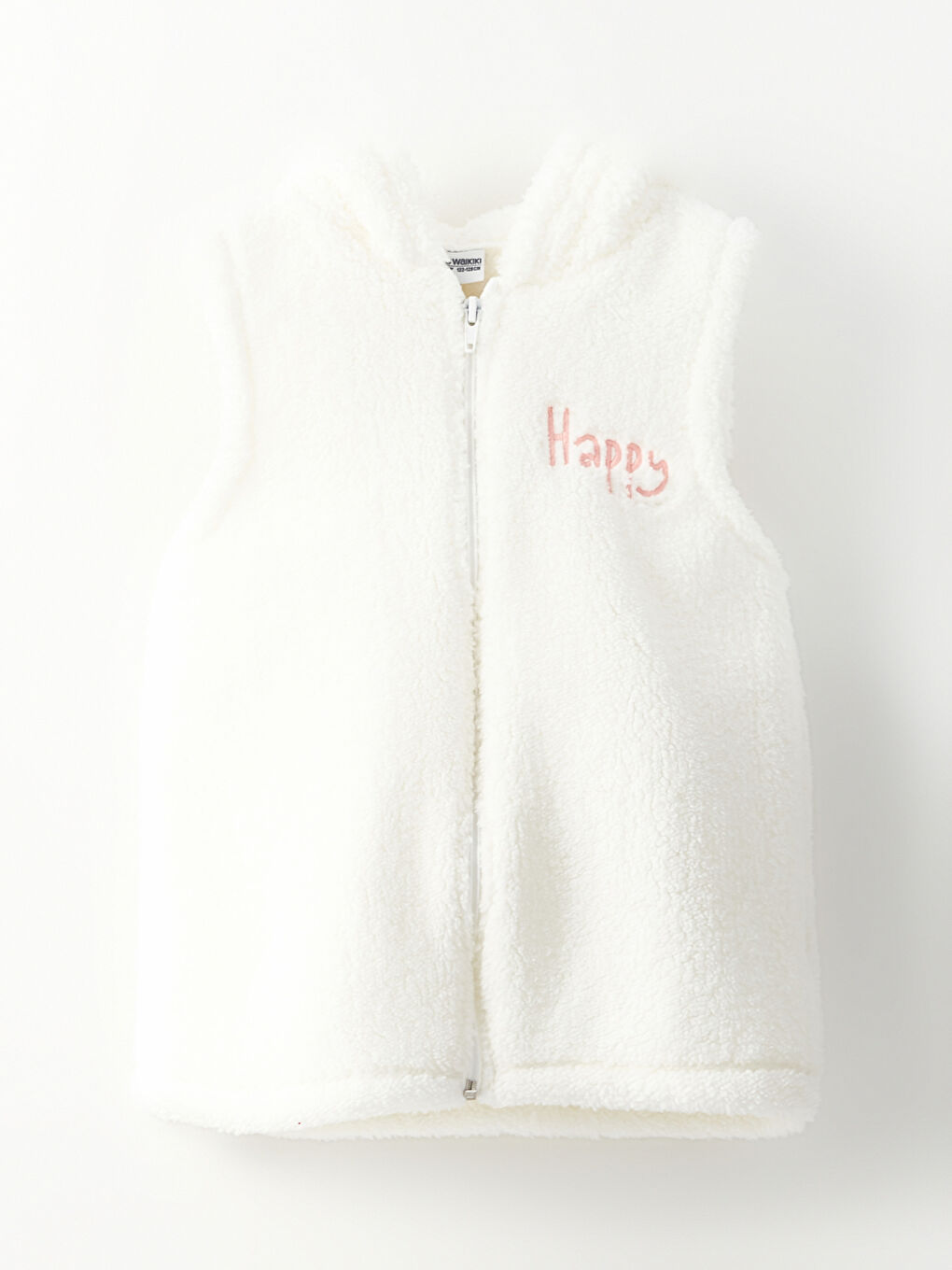 LCW Kids Hooded Embroidery Detailed Plush Girl Vest -W24144Z4-R9J