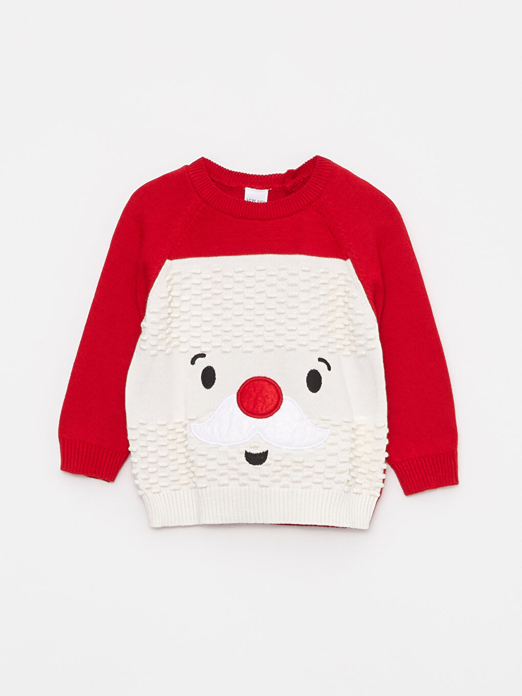LCW baby Crew Neck Long Sleeve Embroidery Detailed Baby Boy Knitwear Sweater -W24164Z1-HC3