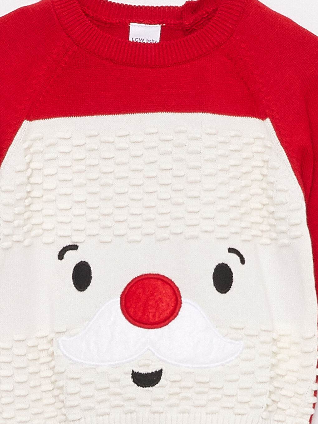 LCW baby Crew Neck Long Sleeve Embroidery Detailed Baby Boy Knitwear Sweater -W24164Z1-HC3