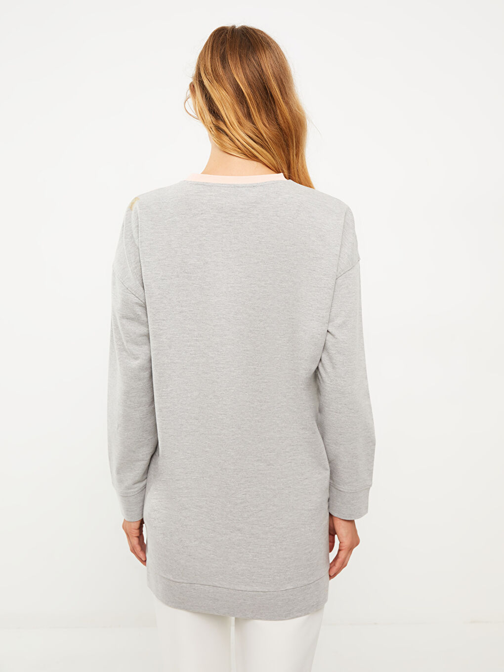 LCWAIKIKI Basic Rundhalsausschnitt Langarm Damen Sweatshirt-Tunika mit Farbblock -W24178Z8-LAL