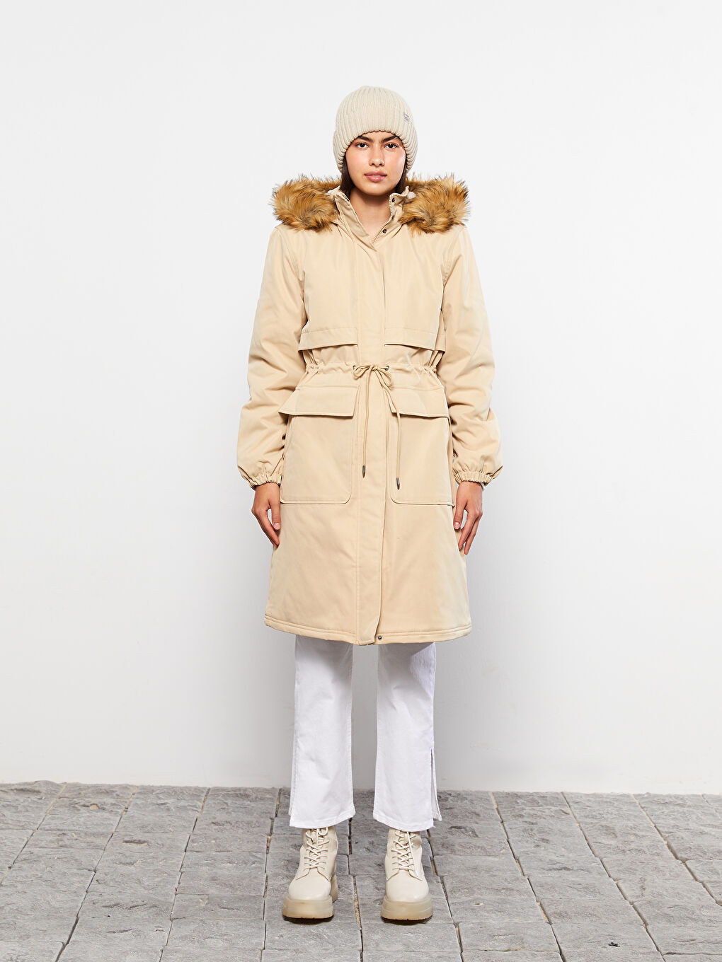 Label Printed Women's Tricot Beret-1