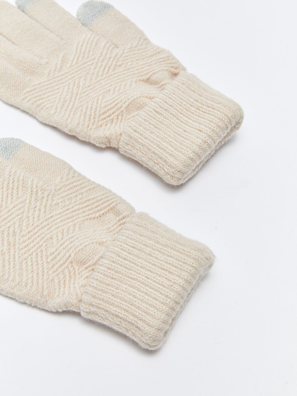 Ekru Dokunmatik Detaylı Kadın Eldiven-3