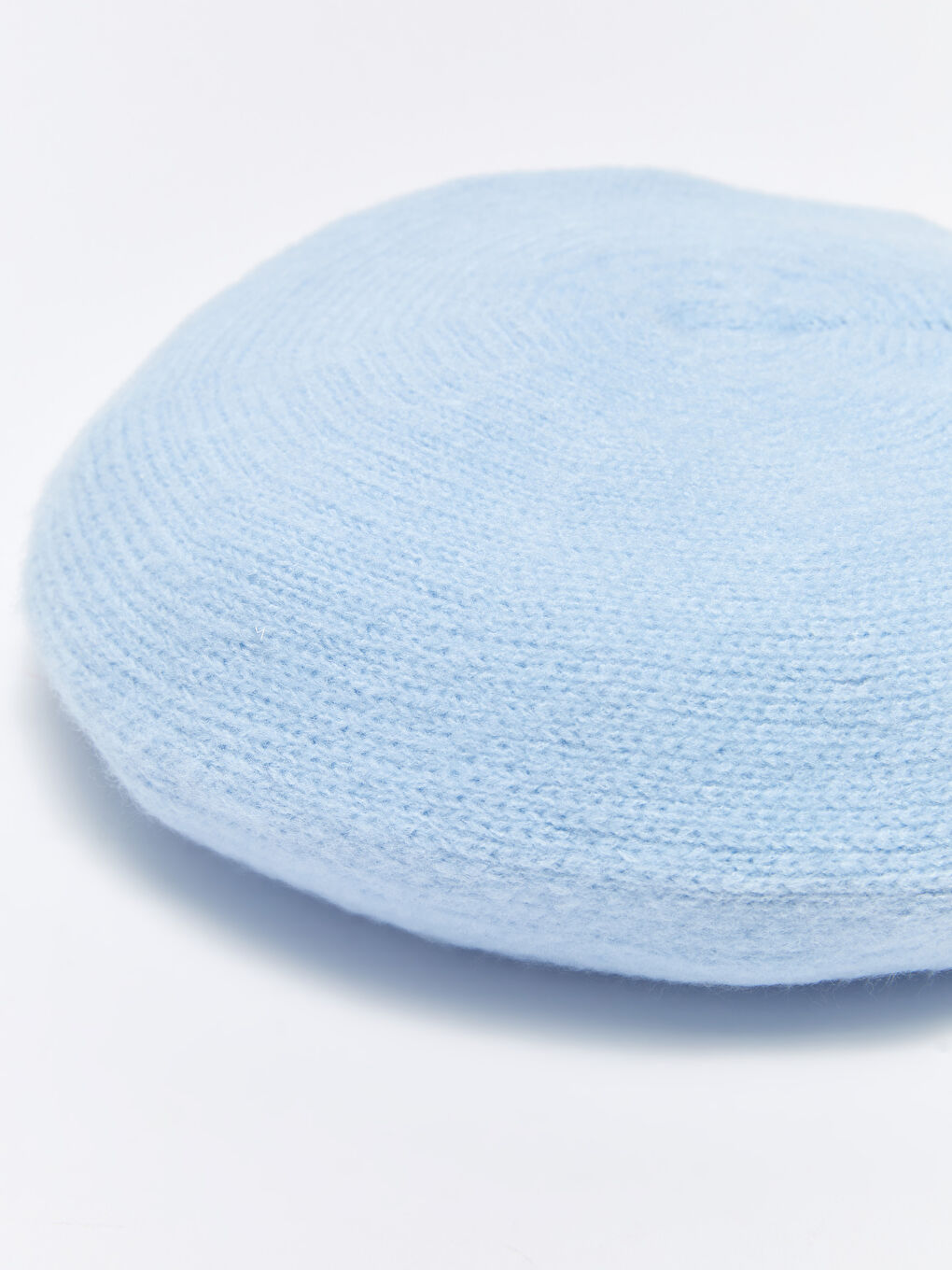 Mavi Kadın Düz Triko Ressam Bere-5