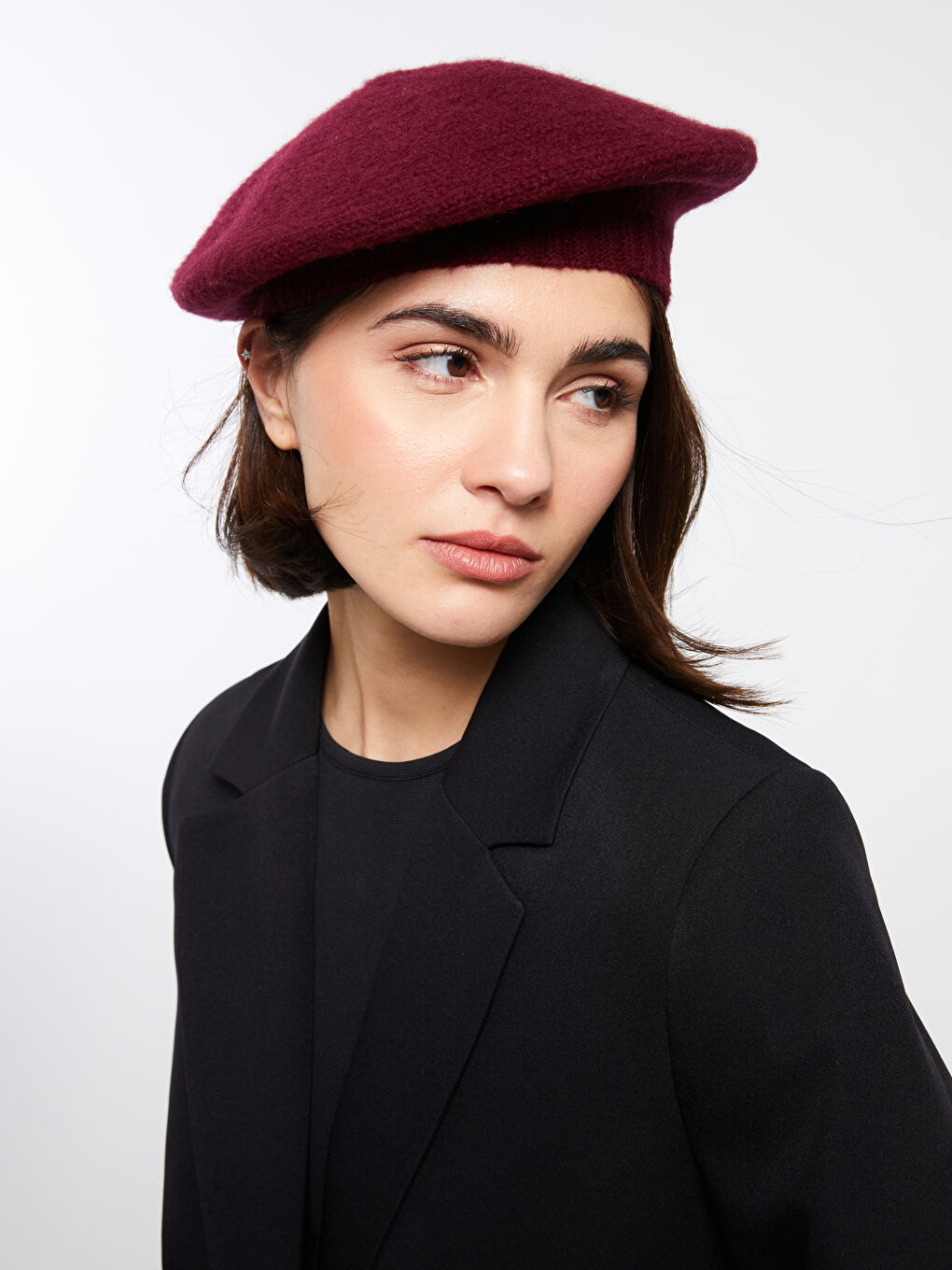 Women's Plain Knitwear Painter Beret