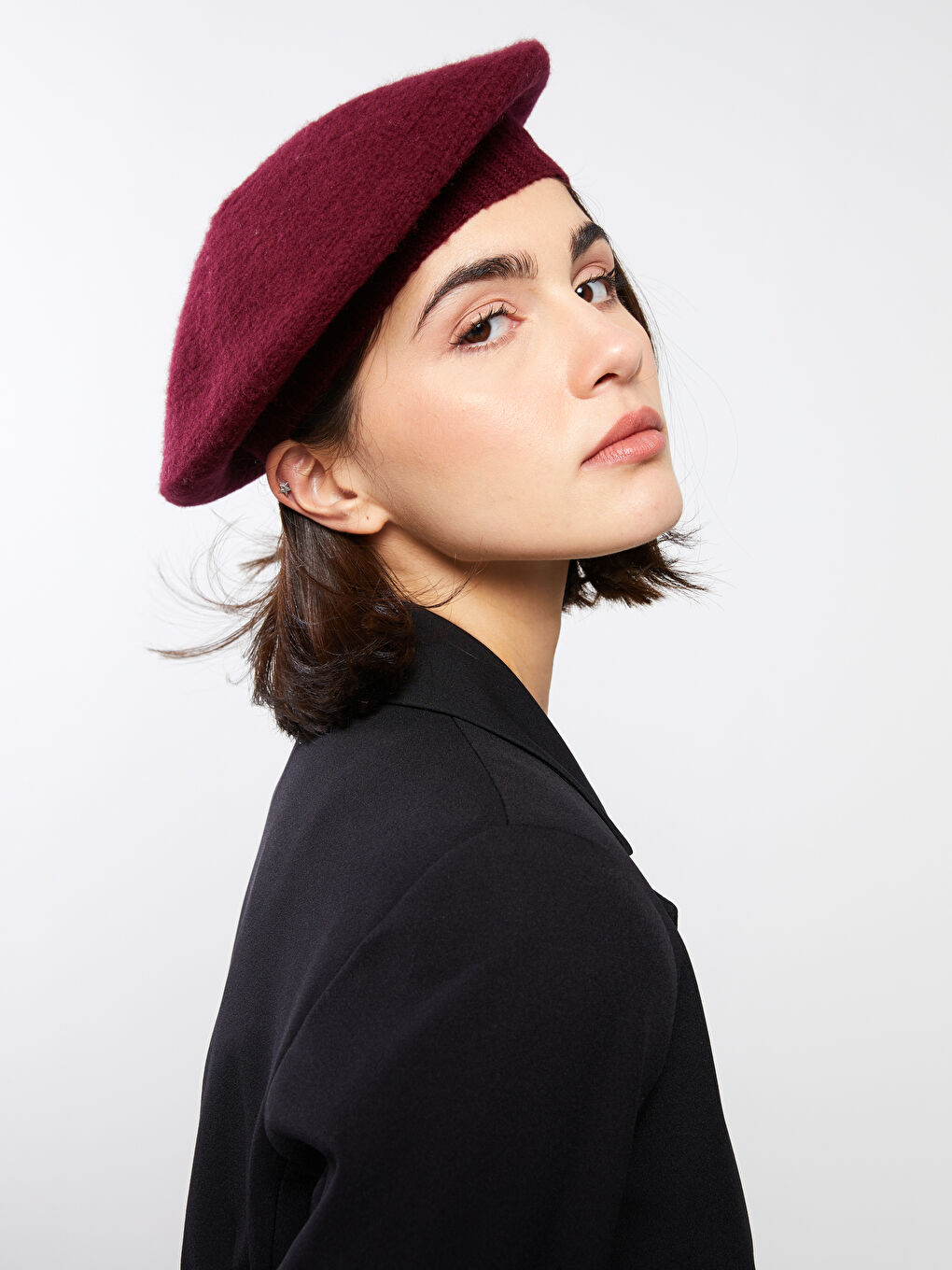 Women's Plain Knitwear Painter Beret-1