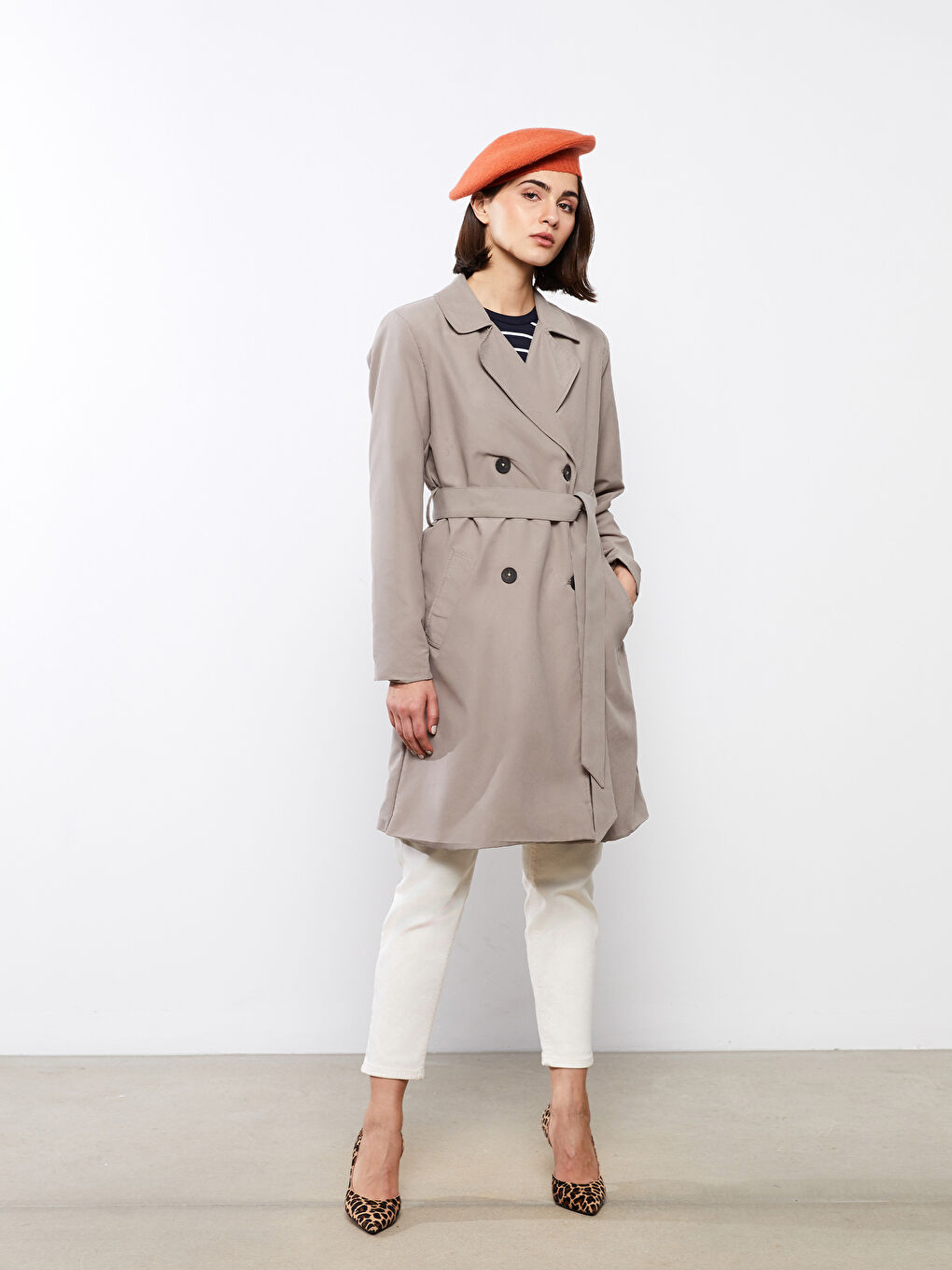 قبعة رسام محبوكة سادة للسيدات-2