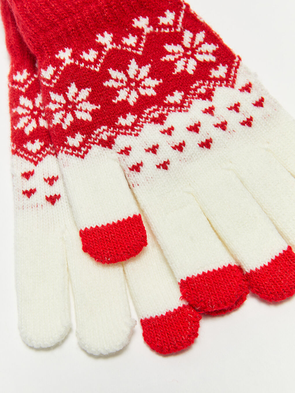 Desenli Kadın Triko Eldiven-2