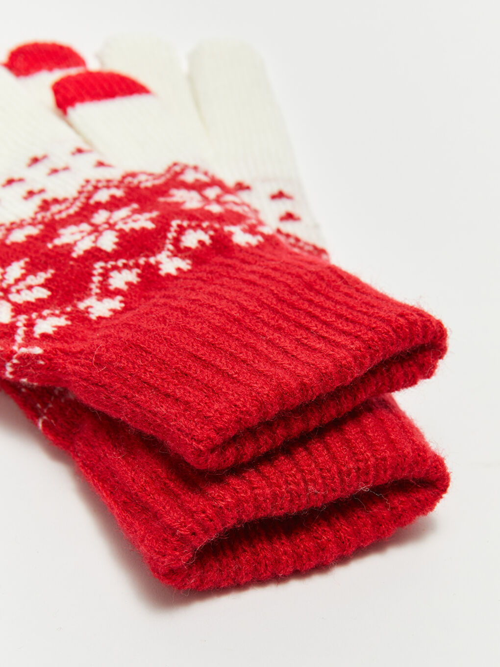 Desenli Kadın Triko Eldiven-3