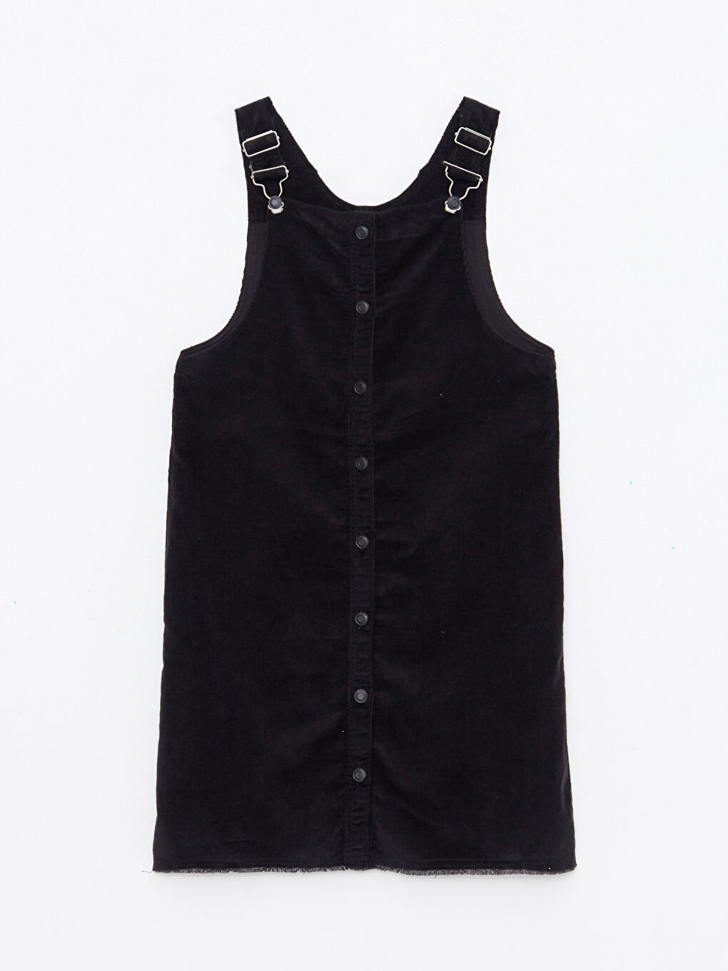 LCW Kids Square Neck Basic Strappy Girl Velvet Bib and Brace Dress -W24203Z4-CVL