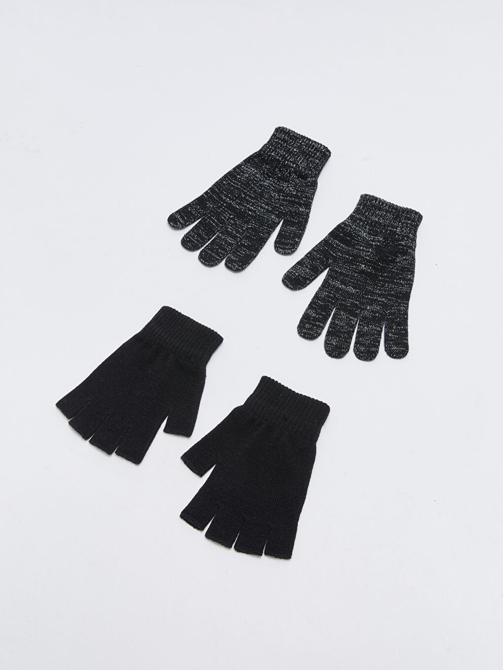 LCW ACCESSORIES Fingered And Fingerless Women's Knitwear Gloves 2 Pack -W24215Z8-HEG