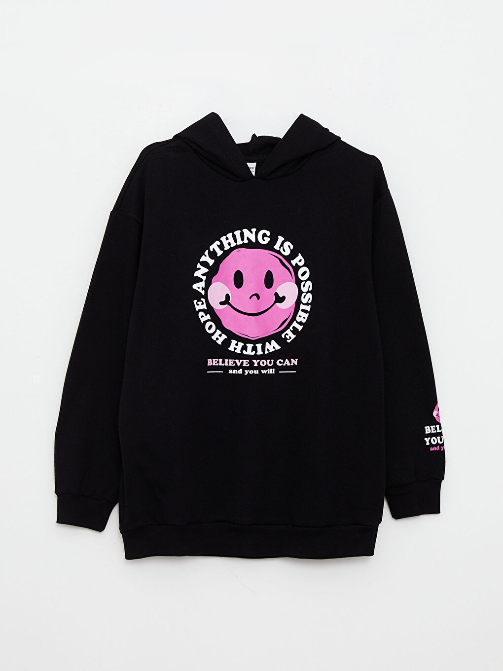 Hooded Printed Long Sleeve Girl Sweatshirt and Tights-1