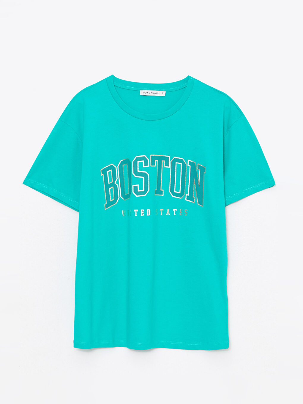 Crew Neck Printed Short Sleeve Women's T-Shirt-5